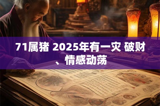 71属猪 2025年有一灾 破财、情感动荡