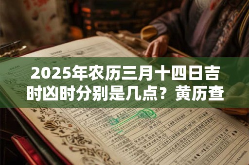 2025年农历三月十四日吉时凶时分别是几点？黄历查询