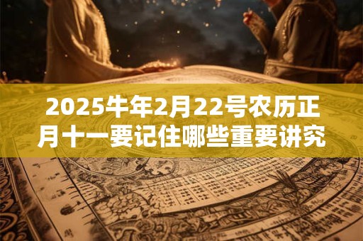 2025牛年2月22号农历正月十一要记住哪些重要讲究和风俗? 2025牛年2月22号农历正月十一要记住哪些重要讲究和风俗?