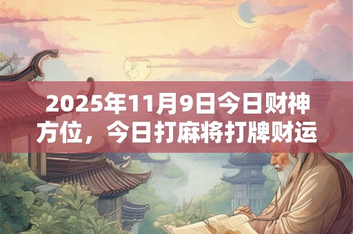 2025年11月9日今日财神方位，今日打麻将打牌财运方位