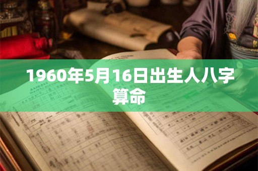 1960年5月16日出生人八字算命