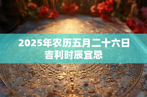 2025年农历五月二十六日吉利时辰宜忌