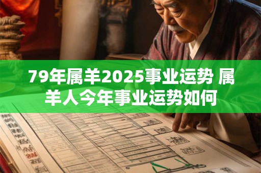 79年属羊2026事业运势 属羊人今年事业运势如何