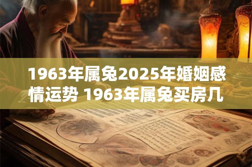 1963年属兔2025年婚姻感情运势 1963年属兔买房几层合适