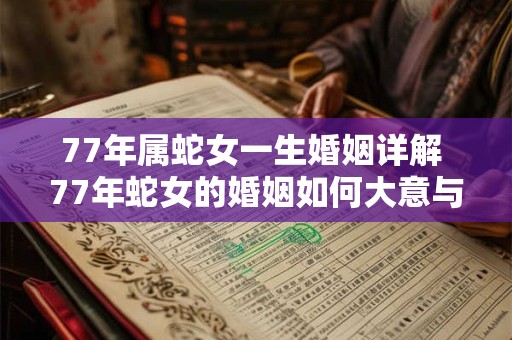 77年属蛇女一生婚姻详解 77年蛇女的婚姻如何大意与原句相同