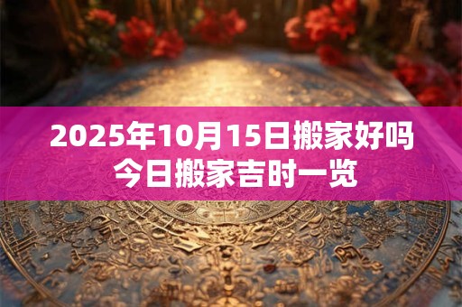 2025年10月15日搬家好吗 今日搬家吉时一览