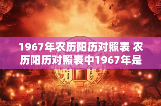 1967年农历阳历对照表 农历阳历对照表中1967年是否存在纪年偏差