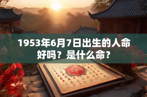 1953年6月7日出生的人命好吗？是什么命？