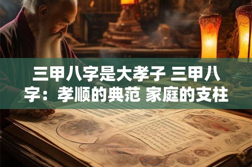 三甲八字是大孝子 三甲八字：孝顺的典范 家庭的支柱