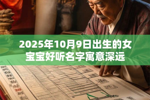 2025年10月9日出生的女宝宝好听名字寓意深远 2025年10月9日出生的女宝宝好听名字寓意深远