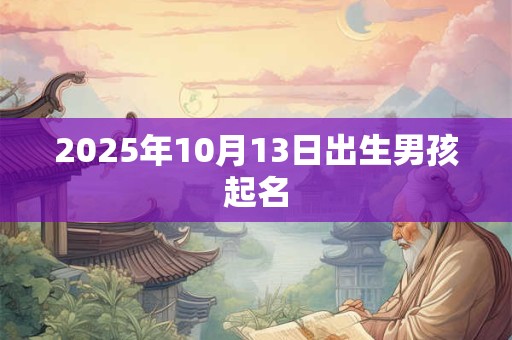 2026年10月13日出生男孩起名