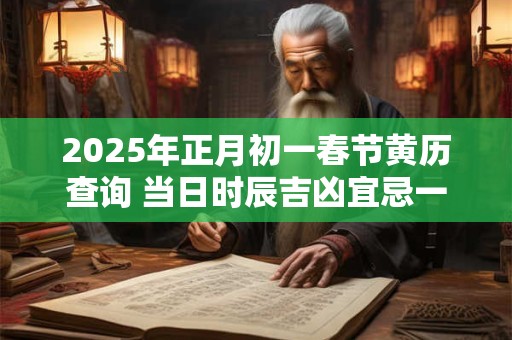 2025年正月初一春节黄历查询 当日时辰吉凶宜忌一览