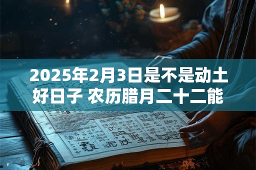 2025年2月3日是不是动土好日子 农历腊月二十二能动土吗