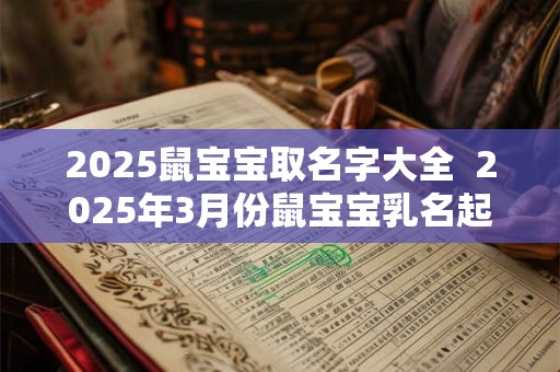 2025鼠宝宝取名字大全  2025年3月份鼠宝宝乳名起名大全