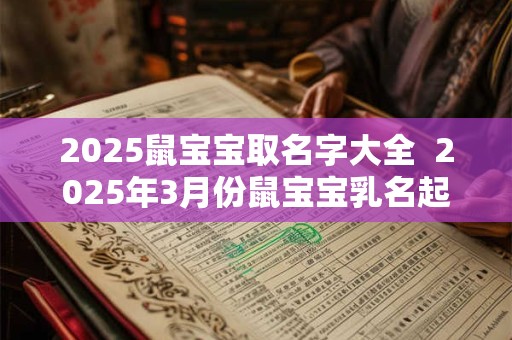 2025鼠宝宝取名字大全  2025年3月份鼠宝宝乳名起名大全