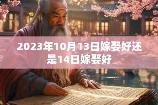 2023年10月13日嫁娶好还是14日嫁娶好
