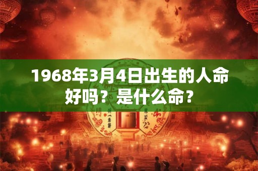 1968年3月4日出生的人命好吗？是什么命？