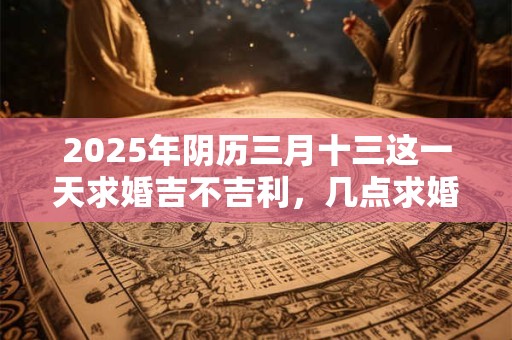 2025年阴历三月十三这一天求婚吉不吉利,几点求婚好? 2025年阴历三月十三这一天求婚吉不吉利,几点求婚好?
