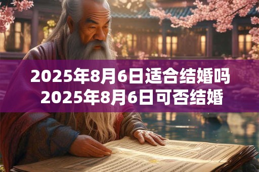 2025年8月6日适合结婚吗 2025年8月6日可否结婚