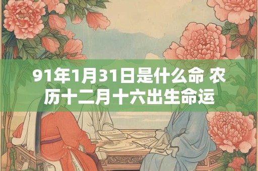 91年1月31日是什么命 农历十二月十六出生命运