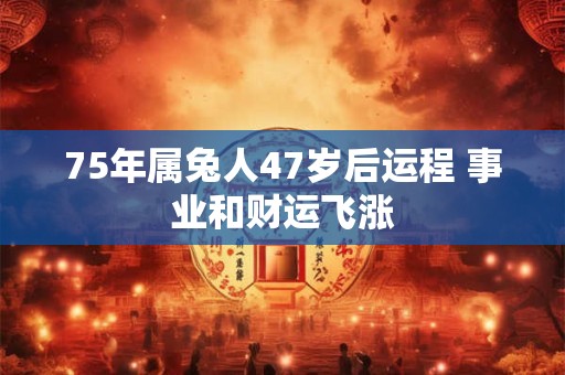75年属兔人47岁后运程 事业和财运飞涨
