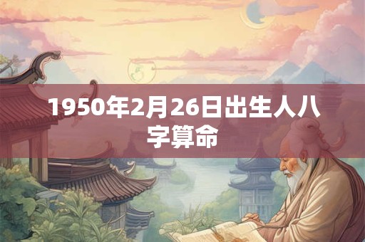 1950年2月26日出生人八字算命 1950年2月26日出生人八字算命
