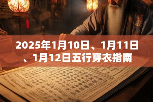 2025年1月10日、1月11日、1月12日五行穿衣指南