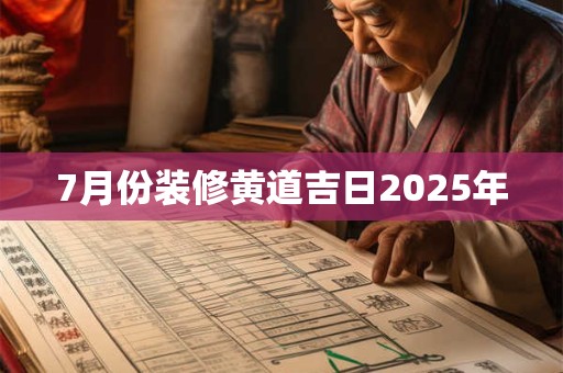 7月份装修黄道吉日2025年
