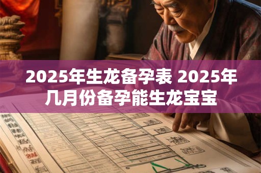 2025年生龙备孕表 2025年几月份备孕能生龙宝宝