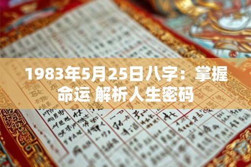 1983年5月25日八字：掌握命运 解析人生密码