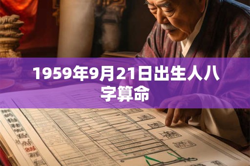1959年9月21日出生人八字算命