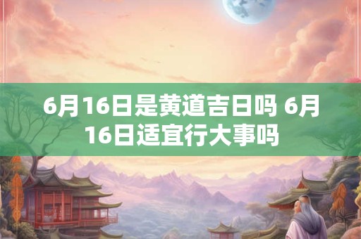 6月16日是黄道吉日吗 6月16日适宜行大事吗