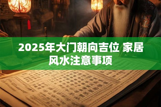 2025年大门朝向吉位 家居风水注意事项