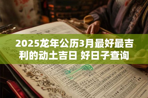 2025龙年公历3月最好最吉利的动土吉日 好日子查询