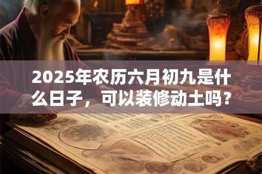 2025年农历六月初九是什么日子，可以装修动土吗？
