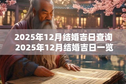 2025年12月结婚吉日查询 2025年12月结婚吉日一览表