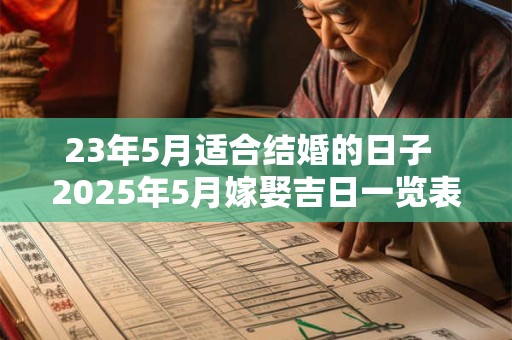 23年5月适合结婚的日子  2025年5月嫁娶吉日一览表