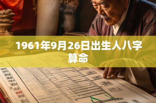 1961年9月26日出生人八字算命