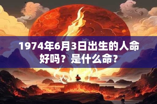 1974年6月3日出生的人命好吗？是什么命？