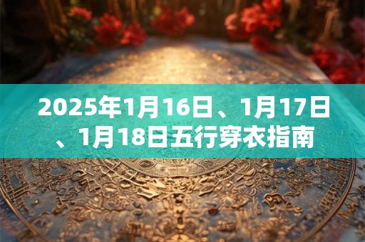 2025年1月16日、1月17日、1月18日五行穿衣指南