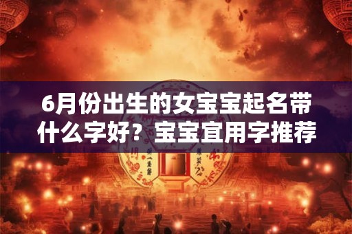 6月份出生的女宝宝起名带什么字好？宝宝宜用字推荐