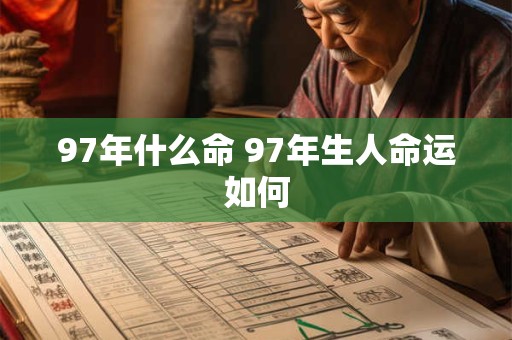 97年什么命 97年生人命运如何