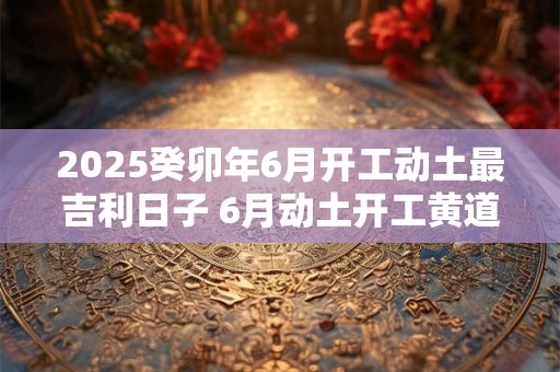 2025癸卯年6月开工动土最吉利日子 6月动土开工黄道吉日