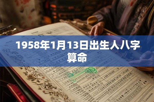 1958年1月13日出生人八字算命