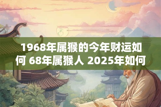 1968年属猴的今年财运如何 68年属猴人 2026年如何旺财