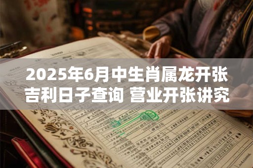 2025年6月中生肖属龙开张吉利日子查询 营业开张讲究
