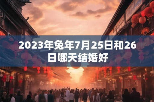 2023年兔年7月25日和26日哪天结婚好 2023年兔年7月25日和26日哪天结婚好