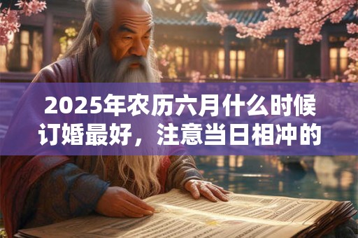 2026年农历六月什么时候订婚最好,注意当日相冲的生肖 2026年农历六月什么时候订婚最好,注意当日相冲的生肖