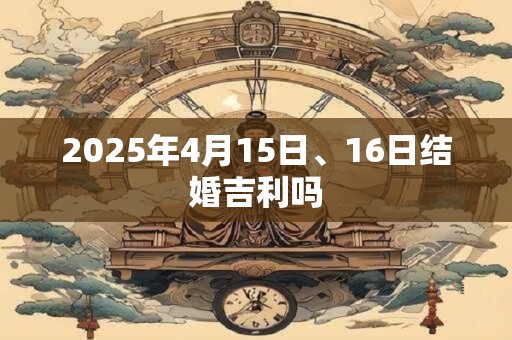 2025年4月15日、16日结婚吉利吗