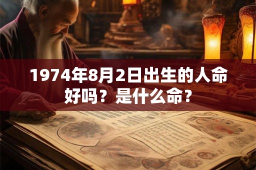 1974年8月2日出生的人命好吗？是什么命？